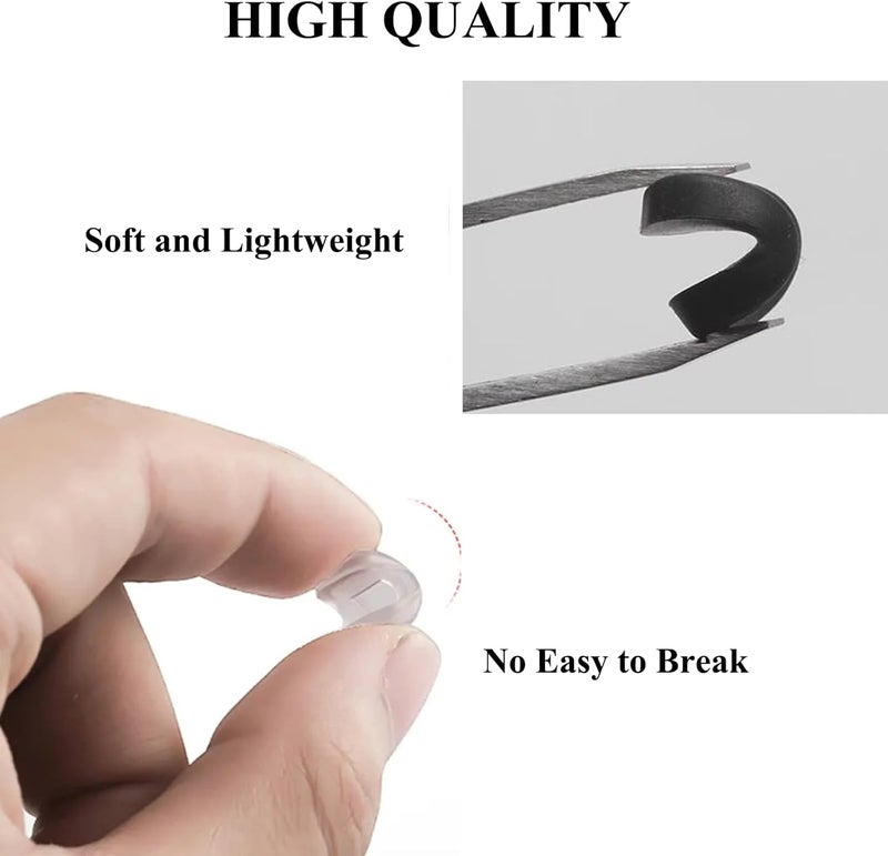 KECHIO Eyeglass Nose Pads Covers Slip-on Silicone Glasses Nose Pad Anti Slip Soft Nose Pads for Eyeglasses Repair Kit(5 Pairs), Black/S - Image 2
